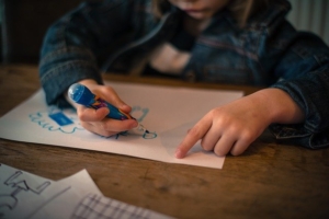 kid drawing at preschool 
