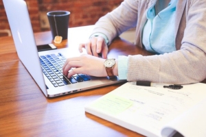 man working on laptop