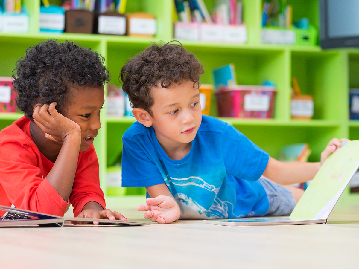 Preschool boys reading