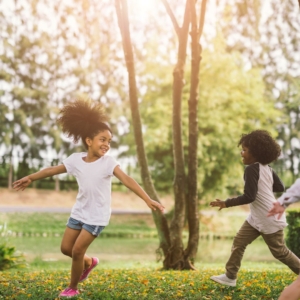 kids running outside