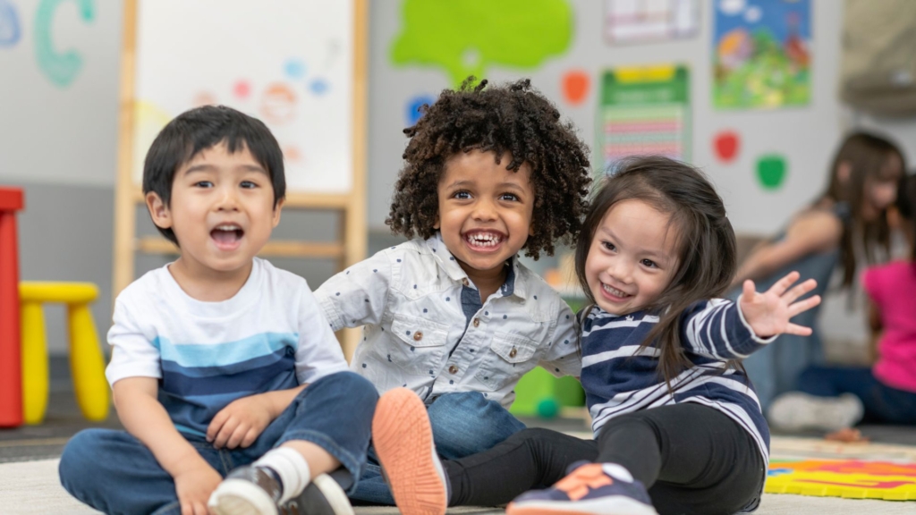 preschoolers smiling