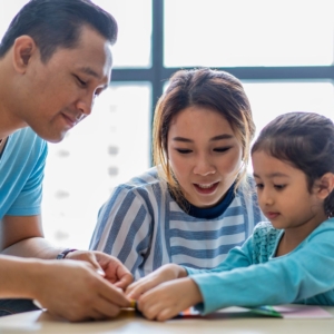 preschool parents with child
