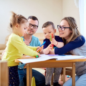 preschool parents at table