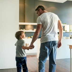 preschool boy with dad