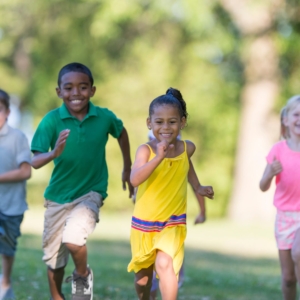 kids running around outside