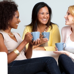 a group of moms talking