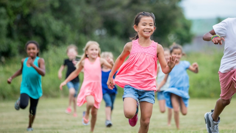 kids running outside