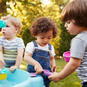 toddler playing with friends
